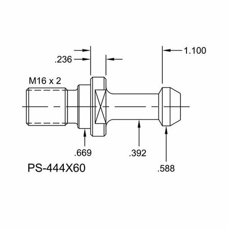 TJ DAVIES CO Solid Retention Knob PS-444X60